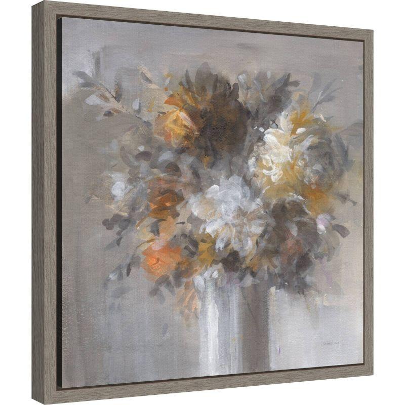 Amanti Art 16"x16" Weekend Bouquet by Danhui Nai Framed Canvas Wall Art Print: Modern Botanical Lithograph, Polystyrene Frame