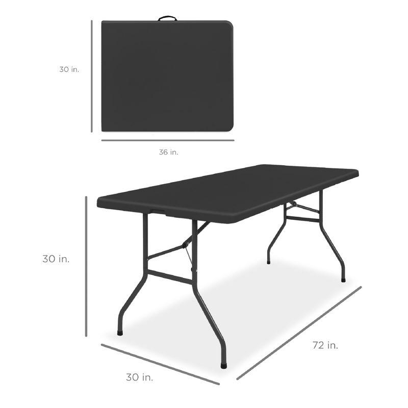 Best Choice Products 6ft Plastic Folding Table, Indoor Outdoor Heavy Duty Portable w/ Handle, Lock