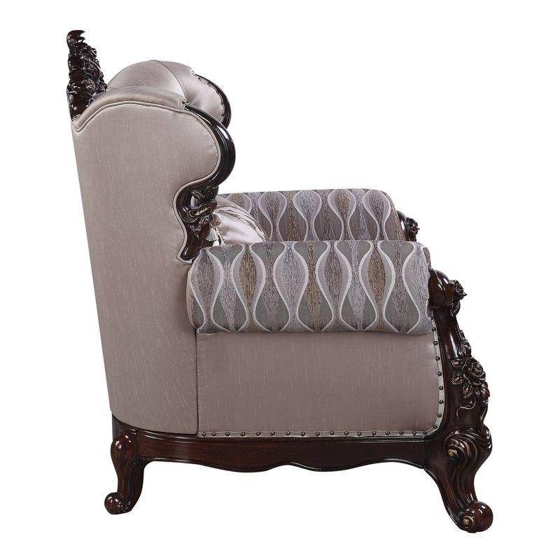 Acme Furniture 92" Benbek Sofa Fabric and Antique Oak Finish: Leather Upholstery, Wood Frame, Includes Accent Pillow