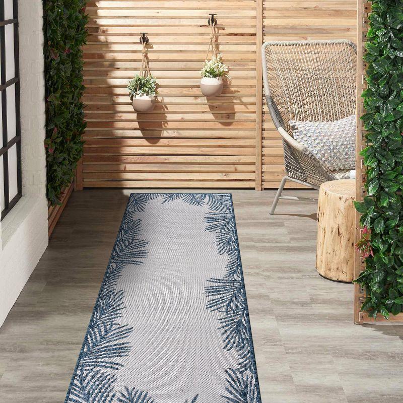 World Rug Gallery Tropical Floral Palm Leaves Textured Flat Weave Indoor/Outdoor Area Rug