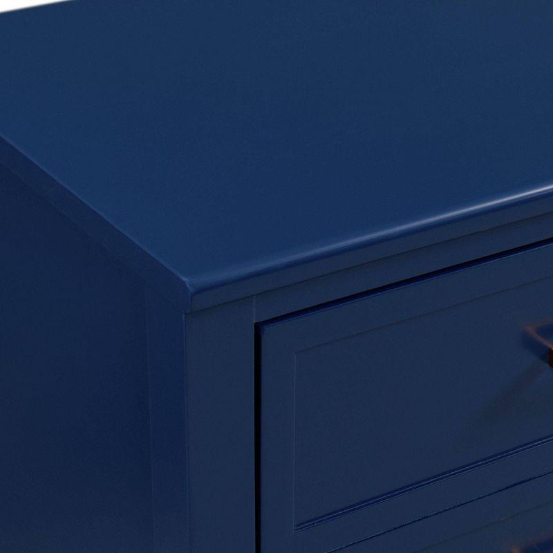Brody Side Table Navy - Picket House Furnishings: Modern Accent, USB Port, Gold Hardware, Rubberwood & MDF