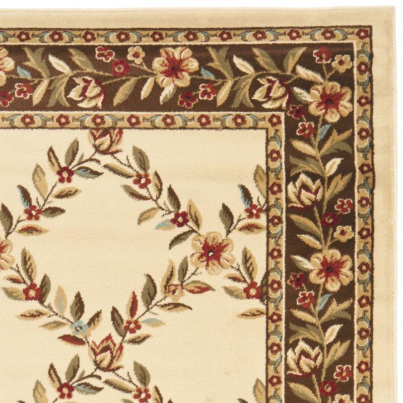 Lyndhurst LNH557 Power Loomed Area Rug - Ivory/Brown - 5'3"x7'6" - Safavieh