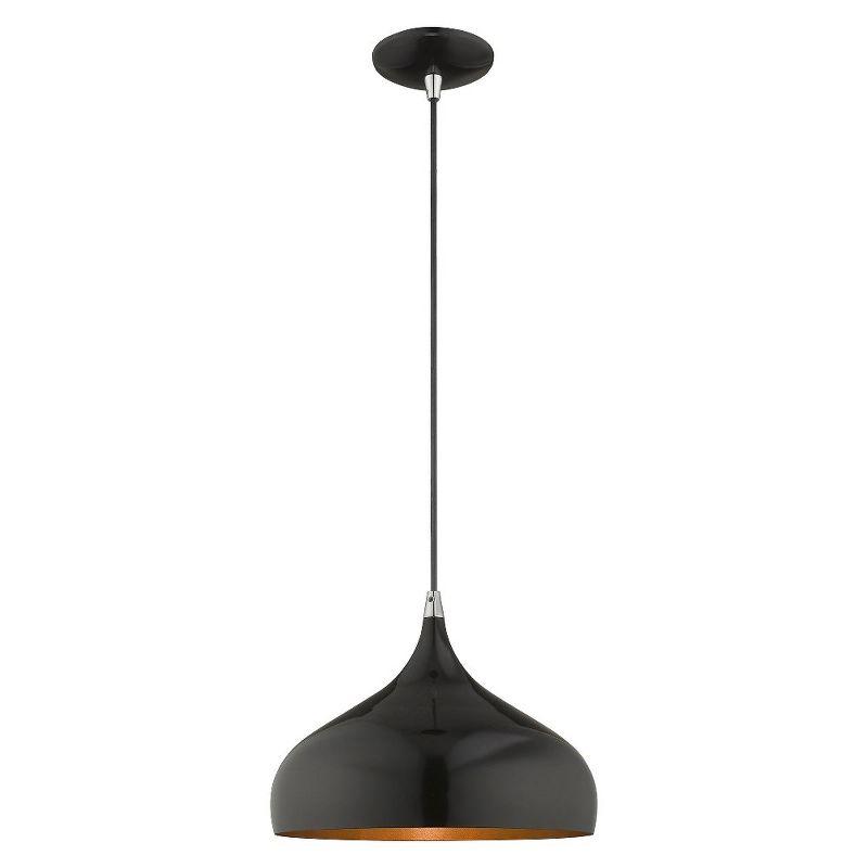 Livex Lighting Amador 1 - Light Pendant in  Shiny Black