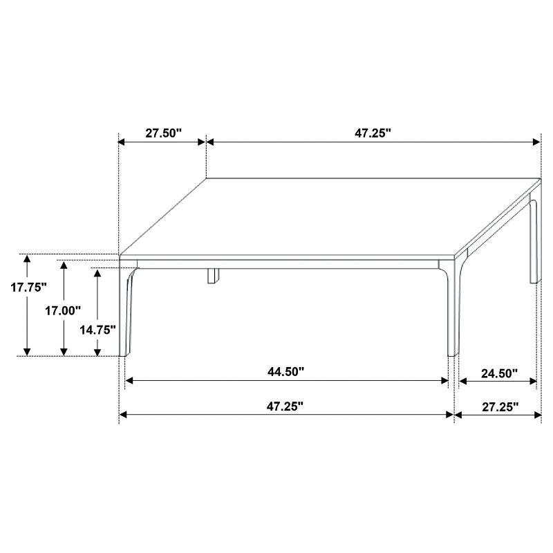 Polaris Rectangular Light Oak Coffee Table with Faux Marble Top