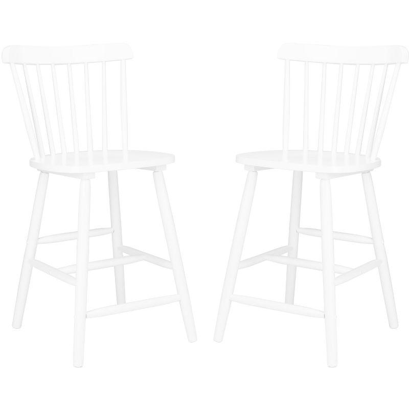 White Rubberwood Windsor Counter Stools Set of 2