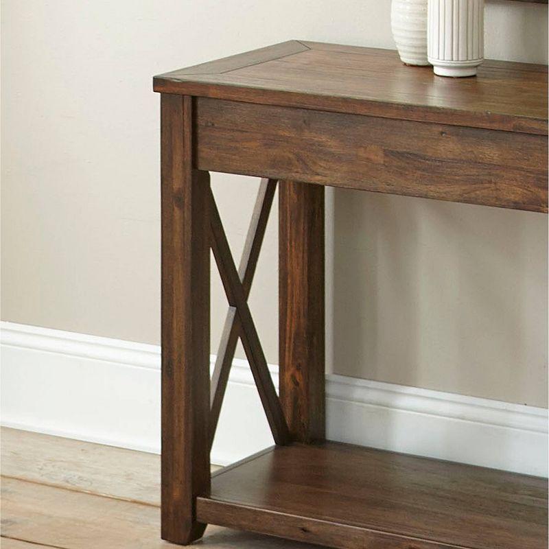 Steve Silver Rustic Lenka Sofa Table Mocha Finish: Hardwood Frame, Acacia Veneer, Entryway Console