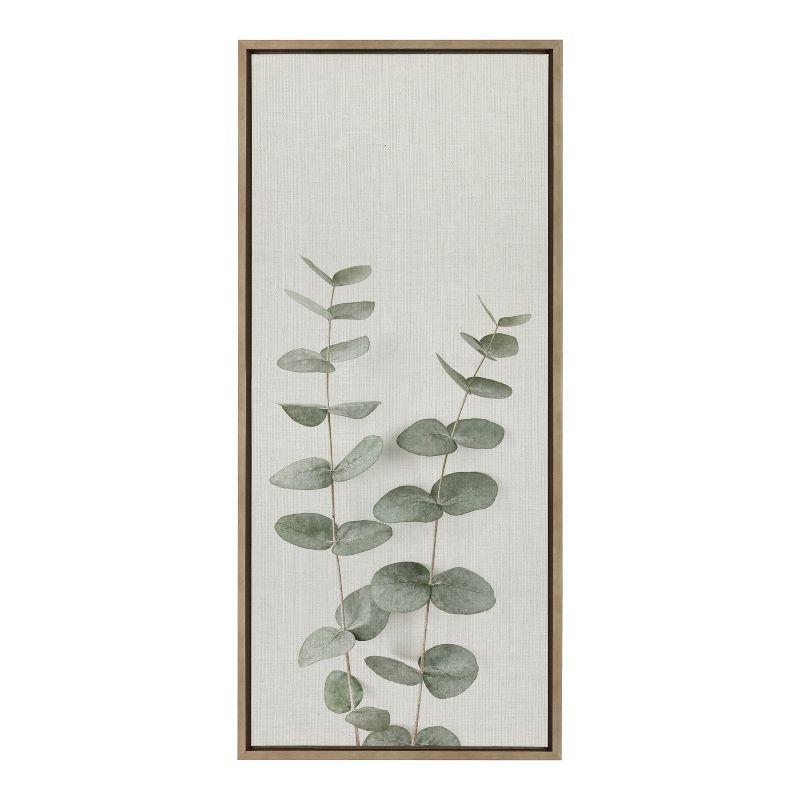 Kate and Laurel Sylvie Eucalyptus Botanical II Framed Canvas by The Creative Bunch Studio, 18x40, Gold
