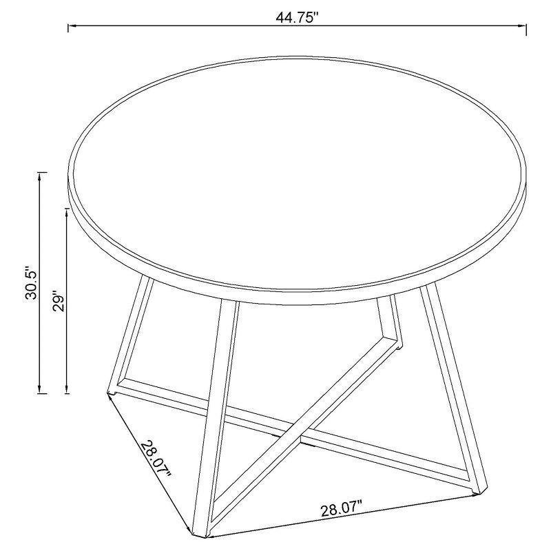 Jillian Round Black Nickel and Glass Dining Table