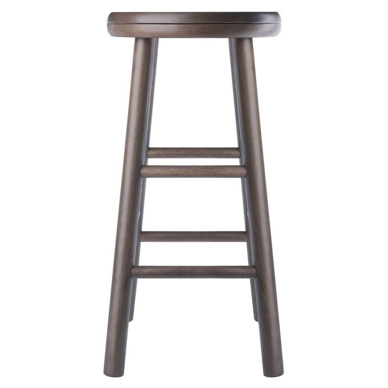 Oyster Gray Solid Wood 25" Transitional Swivel Counter Stool, Set of 2