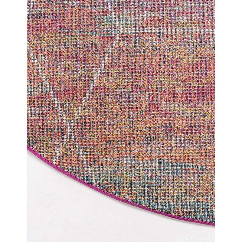 Unique Loom 7' 0 x 7' 0 Trellis Frieze Geometric Multi Area Rug