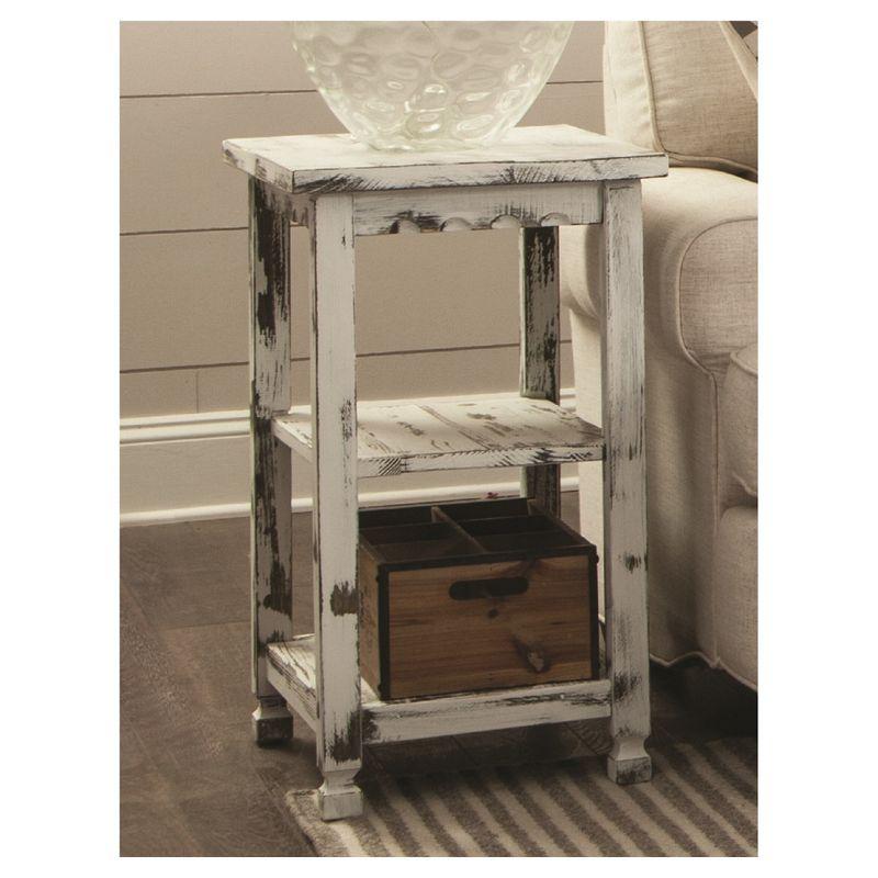 Country Cottage 2 Shelf Wood End Table Antique Finish - Alaterre Furniture