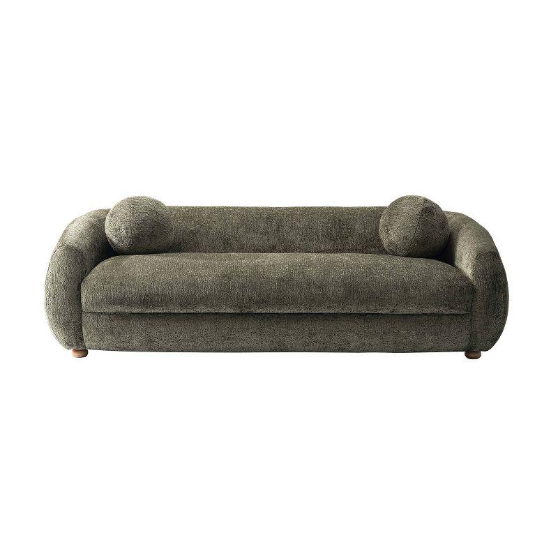 Manhattan Comfort 85.8" Tribeca Modern Chenille Upholstered Sofa Olive Green