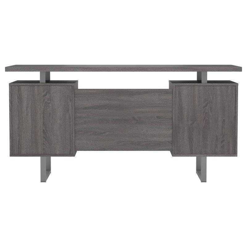 Lawtey 2 Drawer Office Desk Weathered Gray - Coaster: Modern Home Furniture with File Storage