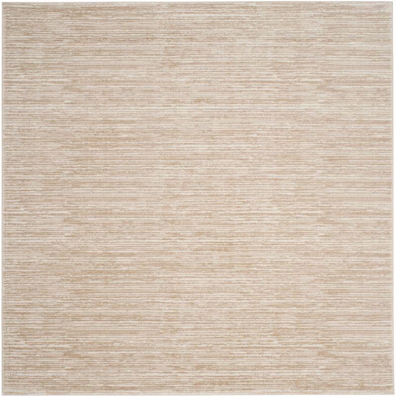 Elysian Cream 3' x 3' Square Abstract Synthetic Area Rug