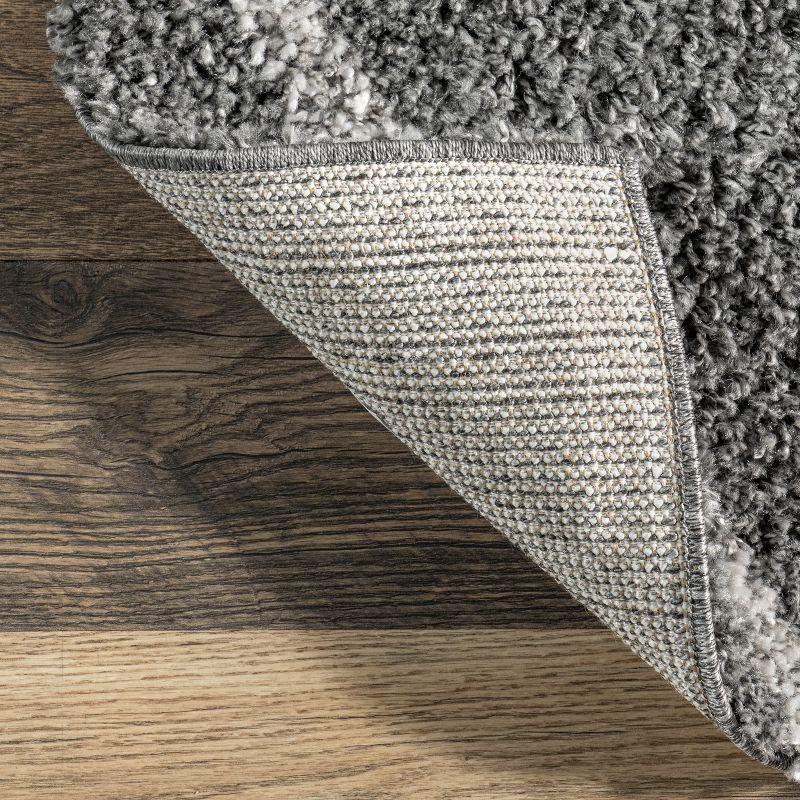 Nuloom Tess Trellis 4x6 Shag Indoor Area Rug for Living Room Bedroom Dining Room Nursery, Dark Grey/Ivory