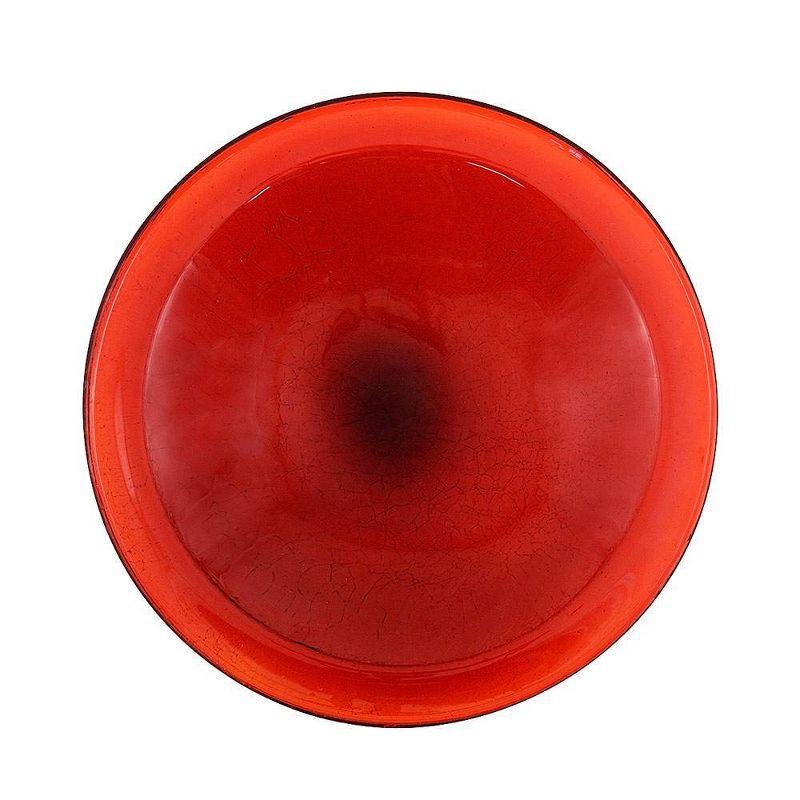 3" Reflective Crackle Glass Birdbath Bowl Red - Achla Designs