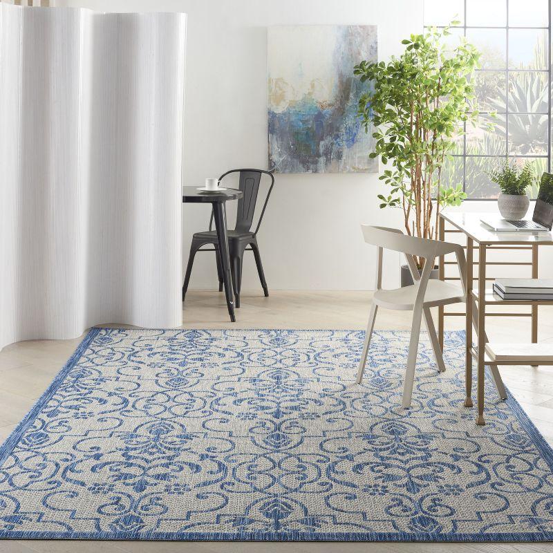 Nourison Garden Party Scroll Indoor/Outdoor Flatweave Area Rug