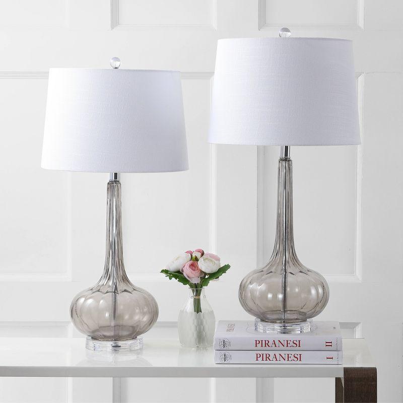 28.5" (Set of 2) Bette Glass Teardrop Table Lamp (Includes LED Light Bulb) - JONATHAN Y