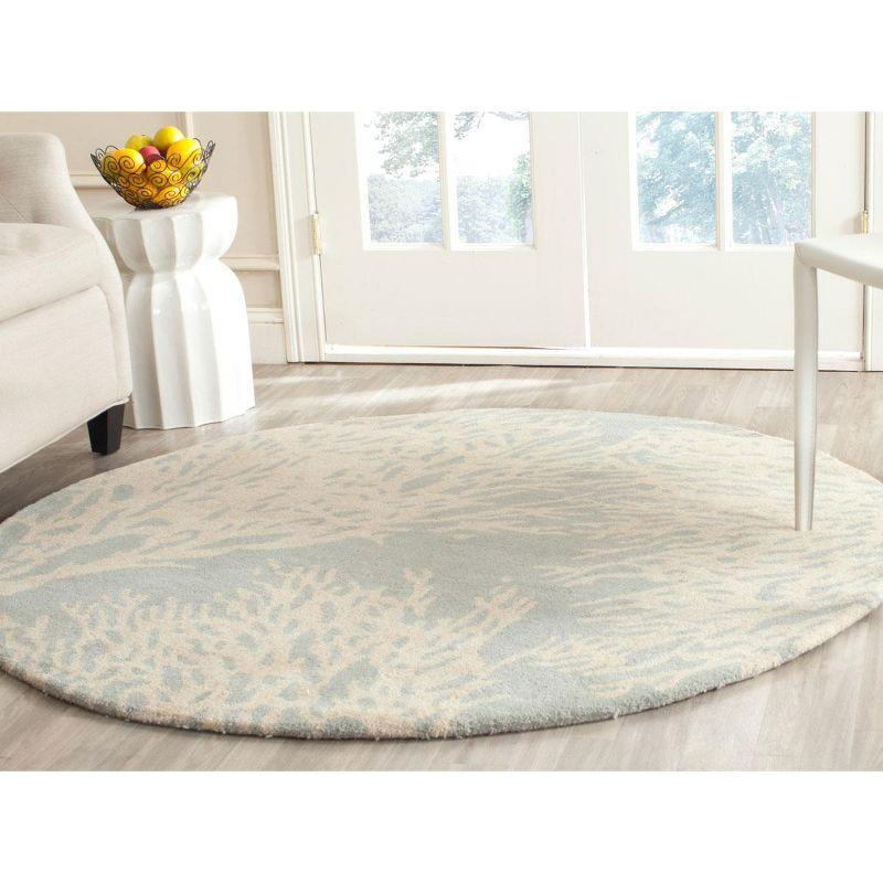 Bella BEL115 Hand Tufted Area Rug - Grey/Ivory - 5' Round - Safavieh.
