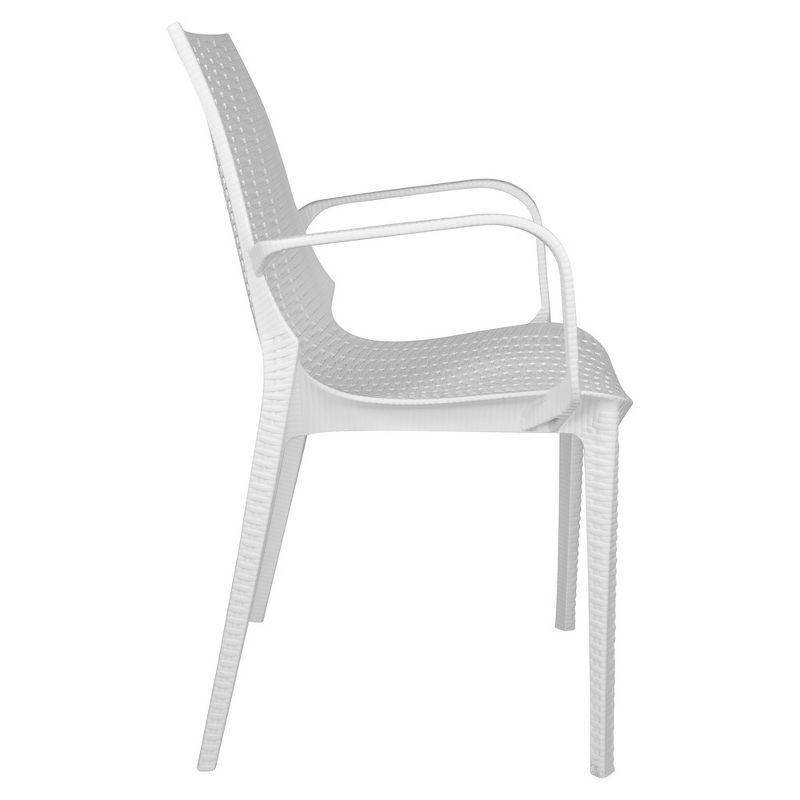 Kent Modern White Polypropylene Outdoor Dining Chair Set of 4