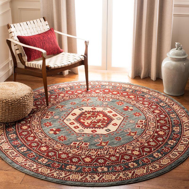 Ivory Round Hand-knotted Synthetic Easy Care Rug