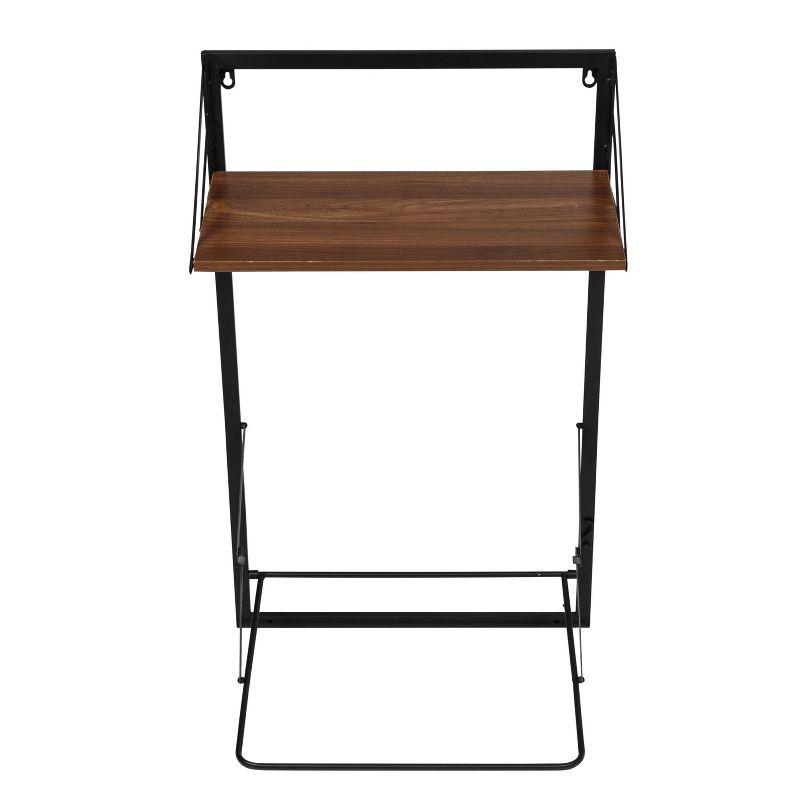 Honey-Can-Do Laundry Shelf + Hamper Combo with Wood Walnut