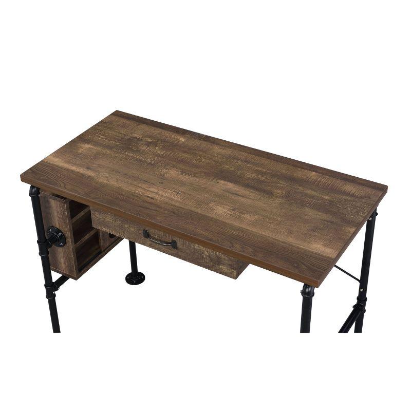 Endang Writing Desk Weathered Oak/Black - Acme Furniture: Metal Frame, Space-Saving 39" Surface