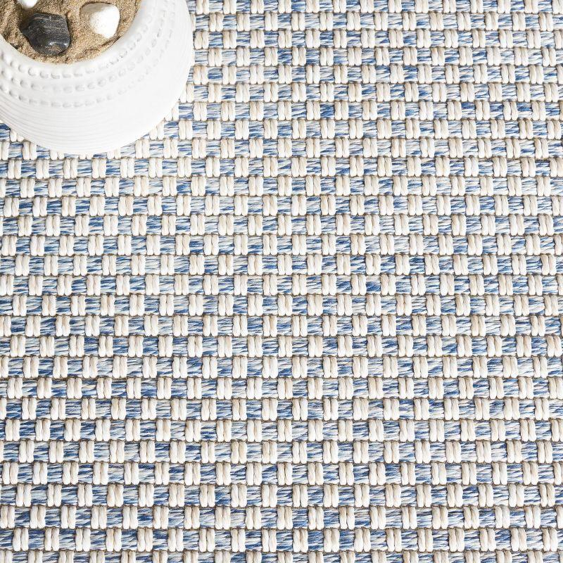 Sisal All-Weather SAW460 Power Loomed Indoor and Outdoor Area Rug - Blue/Ivory - 5'x7'6" - Safavieh.