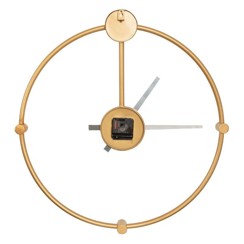 Kate and Laurel Lidor Round Metal Wall Clock, 22x25, Gold