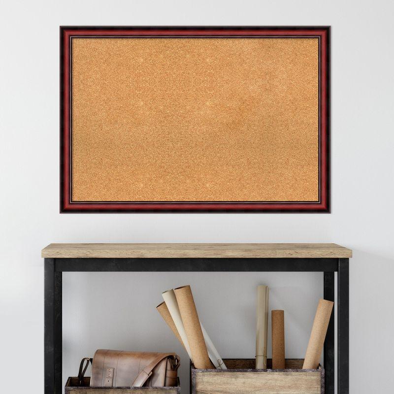 Amanti Art Rubino Cherry Scoop Wood Framed Corkboard, Natural Cork