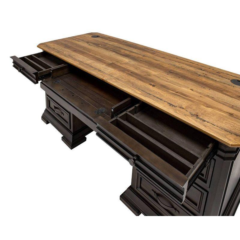 Sonoma Double Pedestal Desk Brown - Martin Furniture: Antique Bronze Hardware, Wood Veneer, No Assembly Required