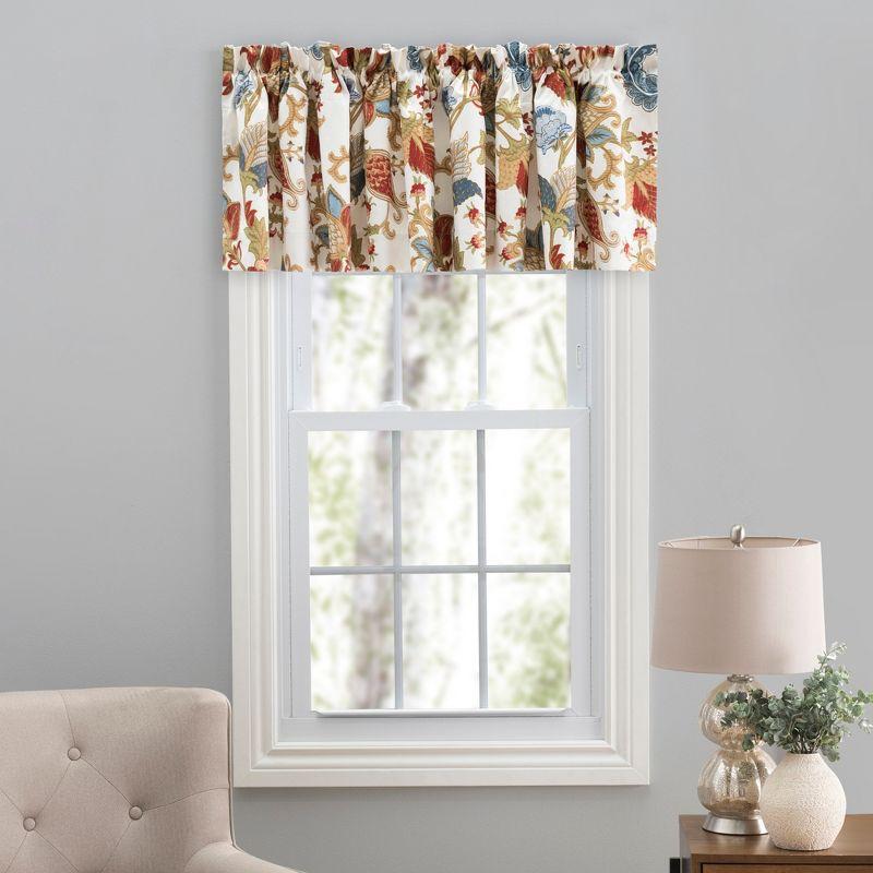 Lined Jacquard Rod Pocket Window Valance 80" x 15" Multicolor by Ellis Curtain