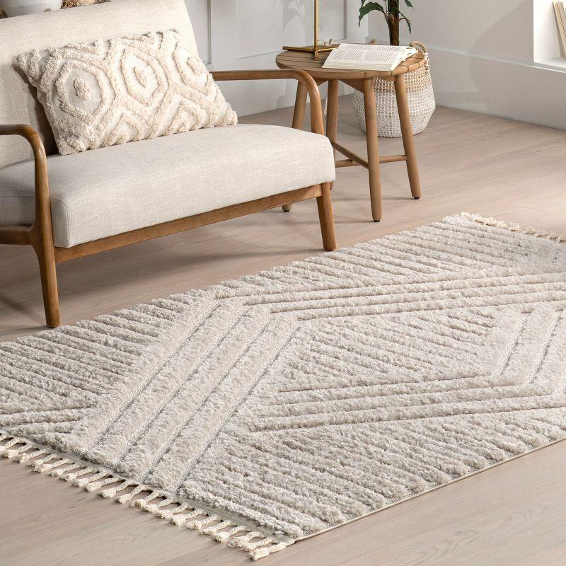 Nuloom Risette Geometric Shag Tassel Indoor Area Rug