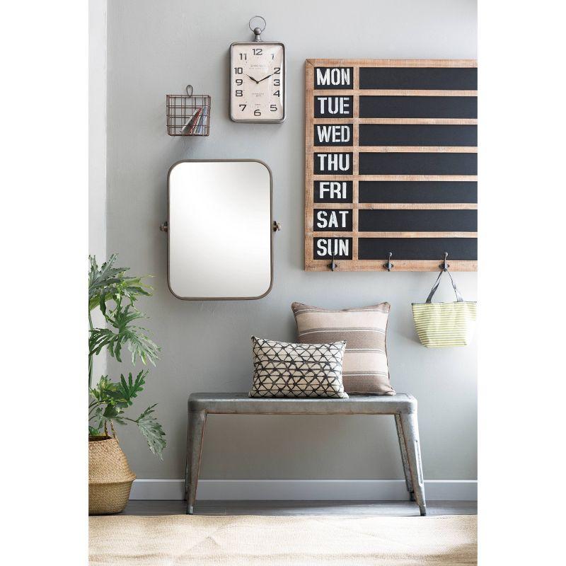 24" x 20.5" Decorative Pivoting Wall Mirror Copper - Storied Home: Rustic Wood Frame, No Assembly Required