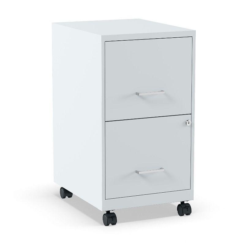 Gray Steel 2-Drawer Lockable Mobile File Cabinet