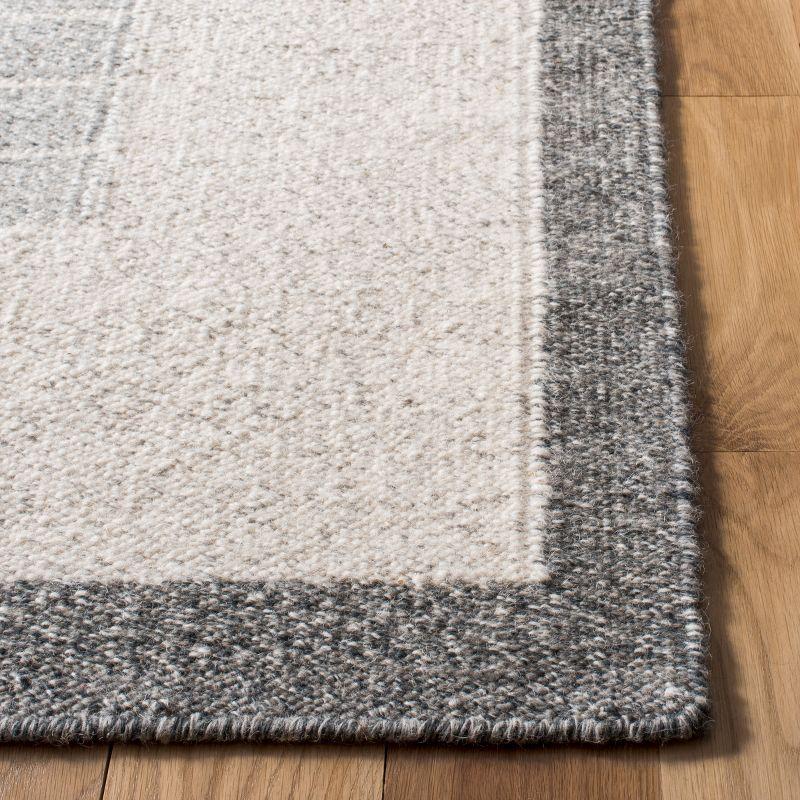 Kilim KLM155 FLAT WEAVE Accent Rug - Ivory/Grey - 3'x5' - Safavieh