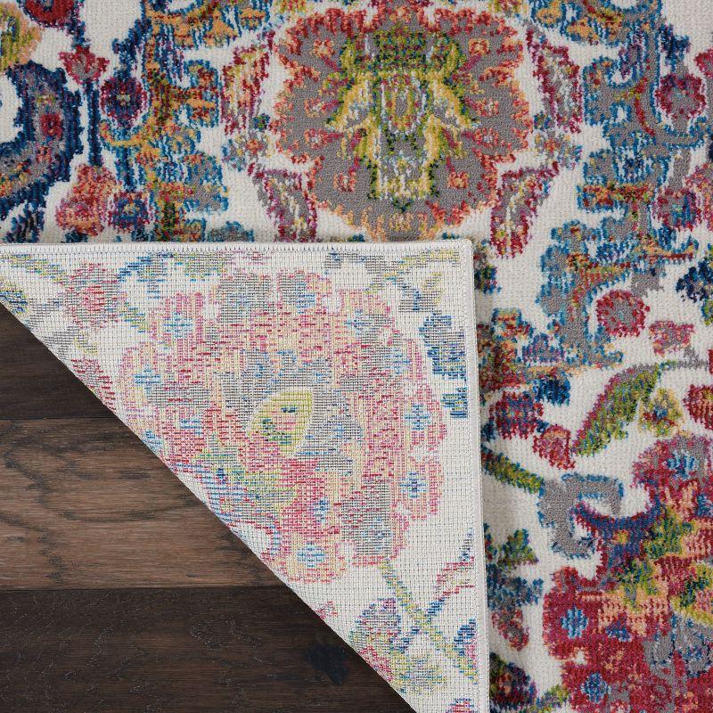 Nourison Global Vintage 2' x 4' Ivory/Blue Area Rug Colorful Vintage Damask by Nourison