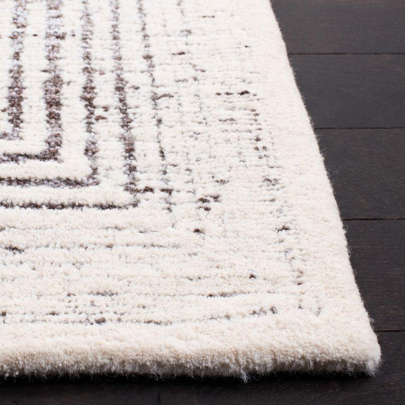 Ivory and Gray Hand-Tufted Wool Area Rug