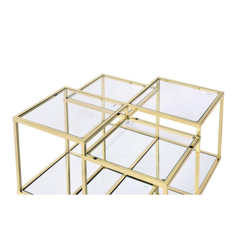 34" Uchenna Coffee Table Clear Glass/Gold Finish - Acme Furniture