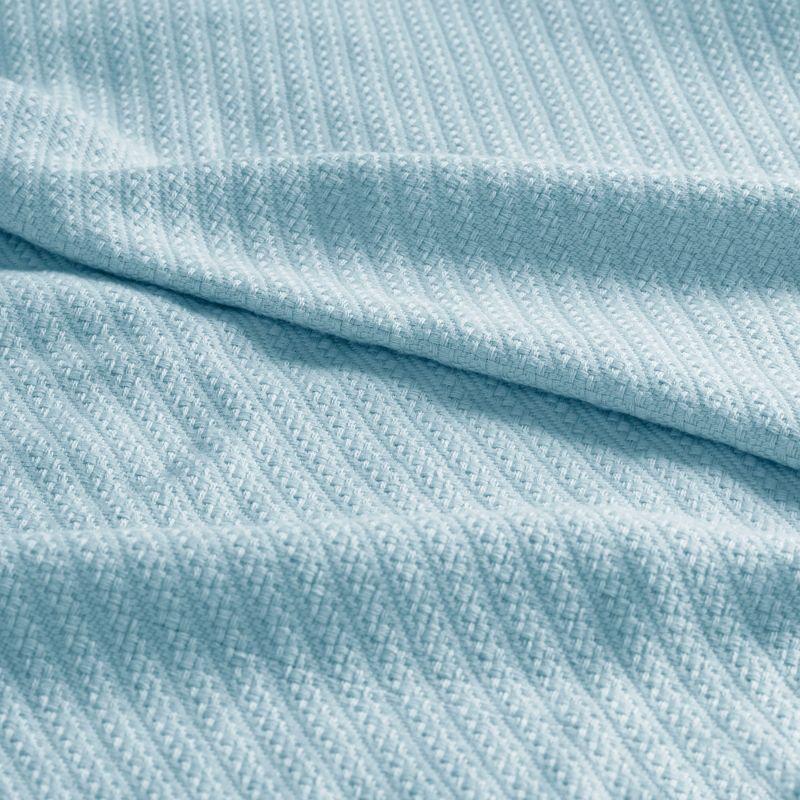 Madison Park Bed Blanket Liquid Cotton Full/Queen Light Blue: Machine Washable, No Fill, OEKO-TEX Certified