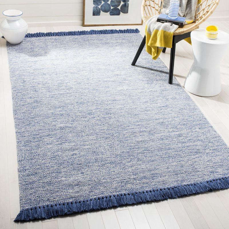 Coastal Breeze Blue Handwoven Cotton 5' x 8' Area Rug