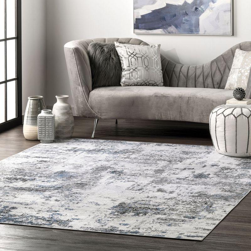 Nuloom Dali Abstract Pet Friendly Machine Washable Area Rug, 3' x 5', Blue Grey