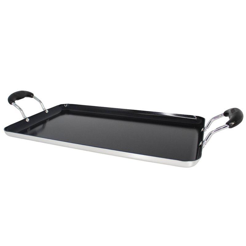 IMUSA 17"x10"Ceramic Double Burner Griddle Black: Stovetop Griddle, Aluminum, Hand Wash, Electric & Gas Compatible