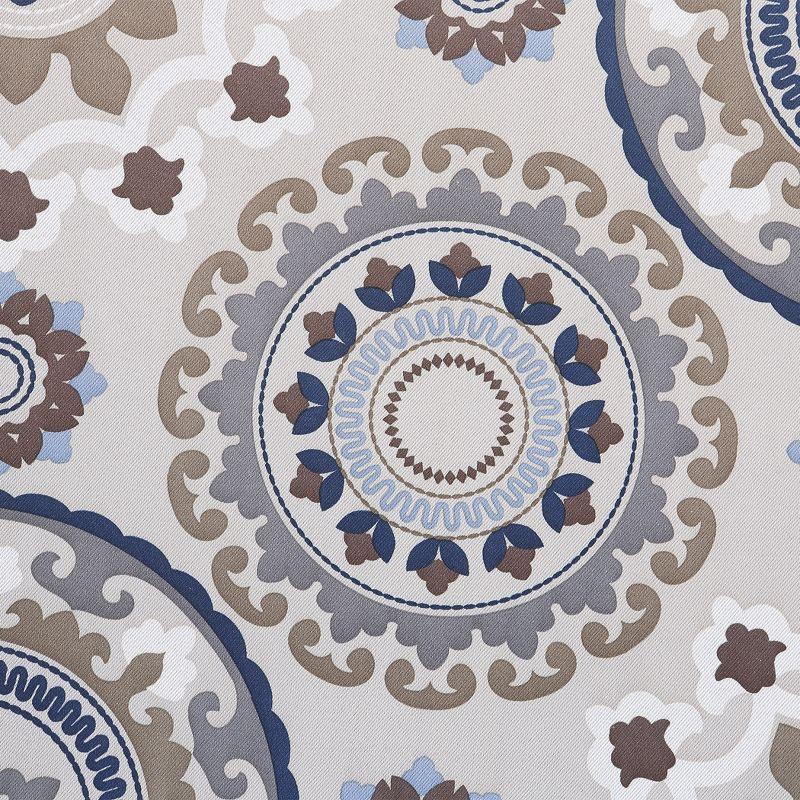 40"x63" Sun Zero Blackout Nepal Global Medallion Print Grommet Curtain Panel Khaki: Twill Polyester, Indoor Use
