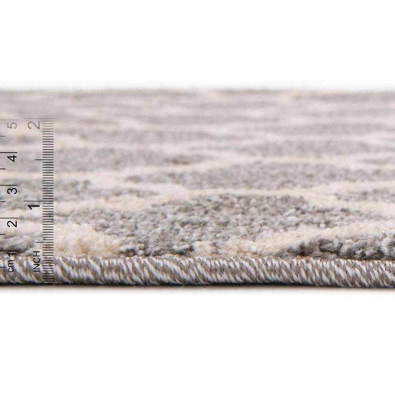 Elegant Dark Grey Synthetic Trellis 5' x 8' Indoor Rug