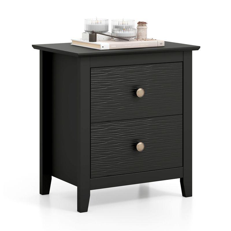 Latitude Run® Modern Nightstand with 2 Drawers for Small Spaces