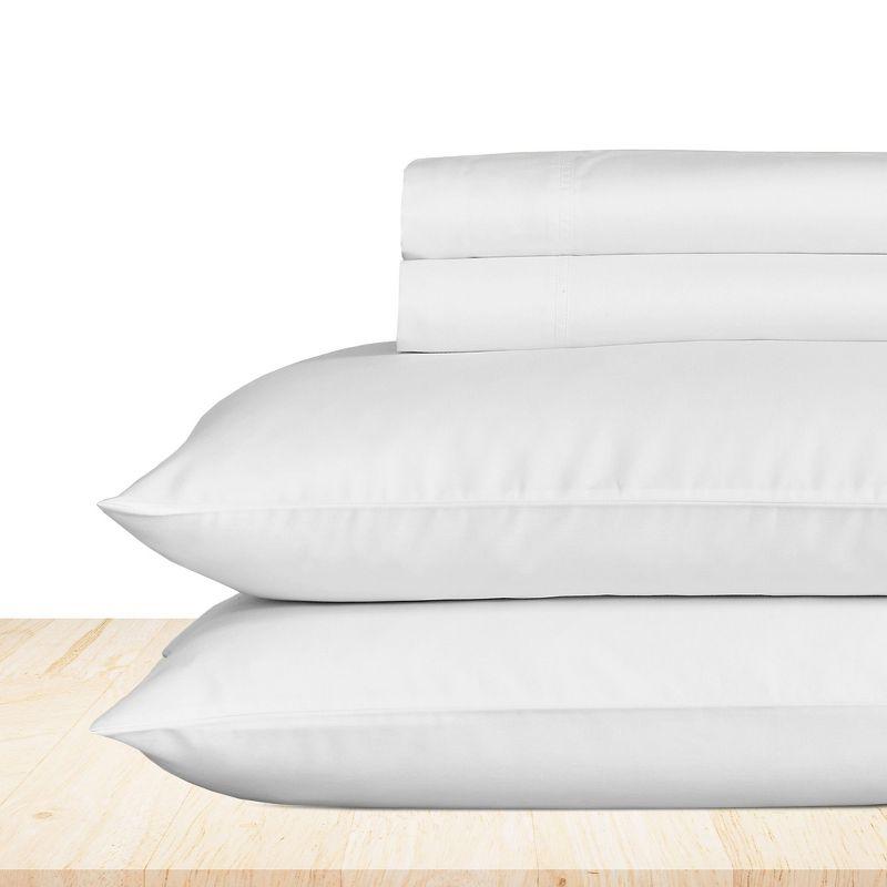 Bright White Full Organic Cotton Percale Sheet Set