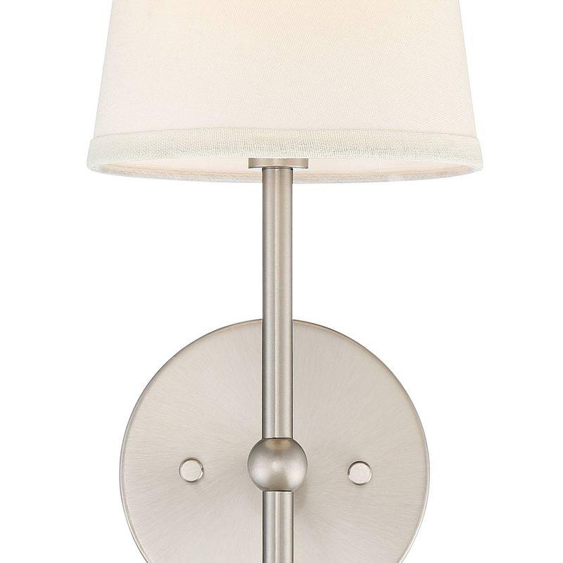 Elena 15" Brushed Nickel Wall Sconces with Cream Linen Shade