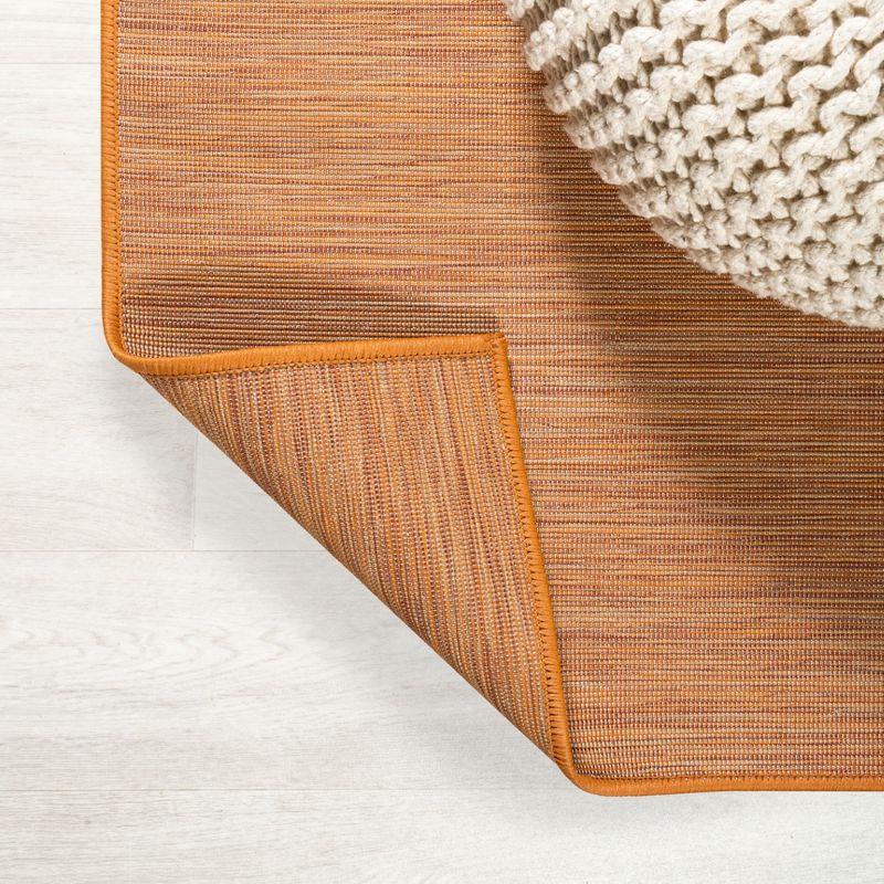 3'x5' Ethan Modern Flatweave Solid  Area Rug, Orange - JONATHAN Y