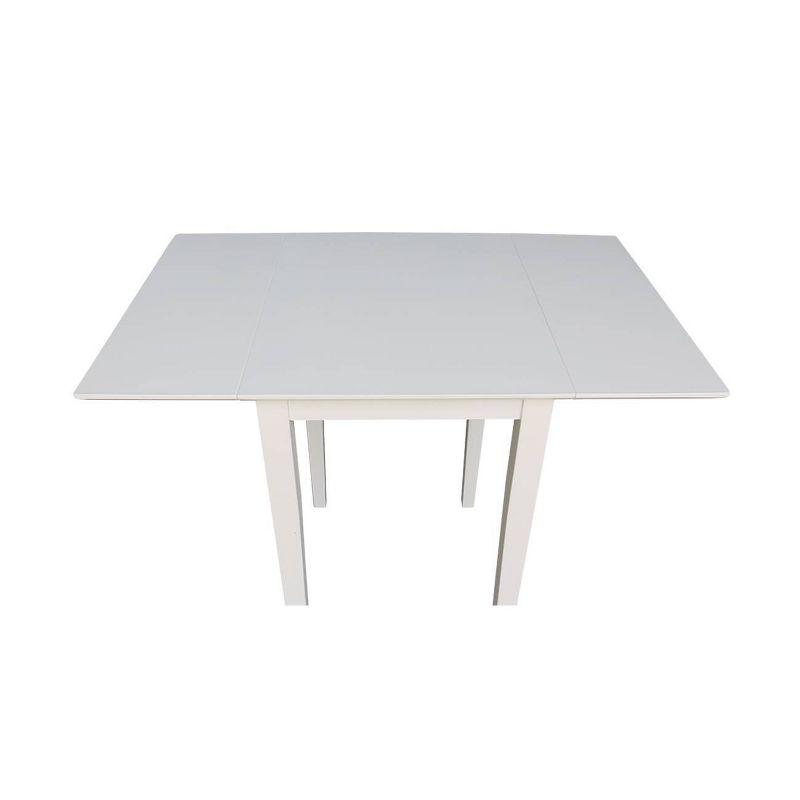 Tate Drop Leaf Extendable Dining Table White - International Concepts: Hardwood, 4-Seat, Modern Style